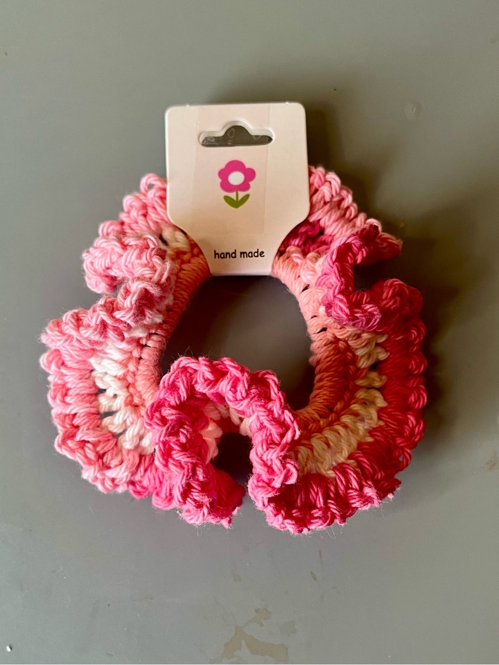 Set of 2 Handmade Crochet Scrunchies - Magenta, Pink, and White Ombre NWT - Picture 2 of 8